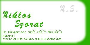 miklos szorat business card